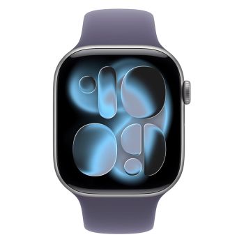 Apple Watch Series 11, 42 mm, Space Gray Aluminum Purple Fog Sport Band S/M